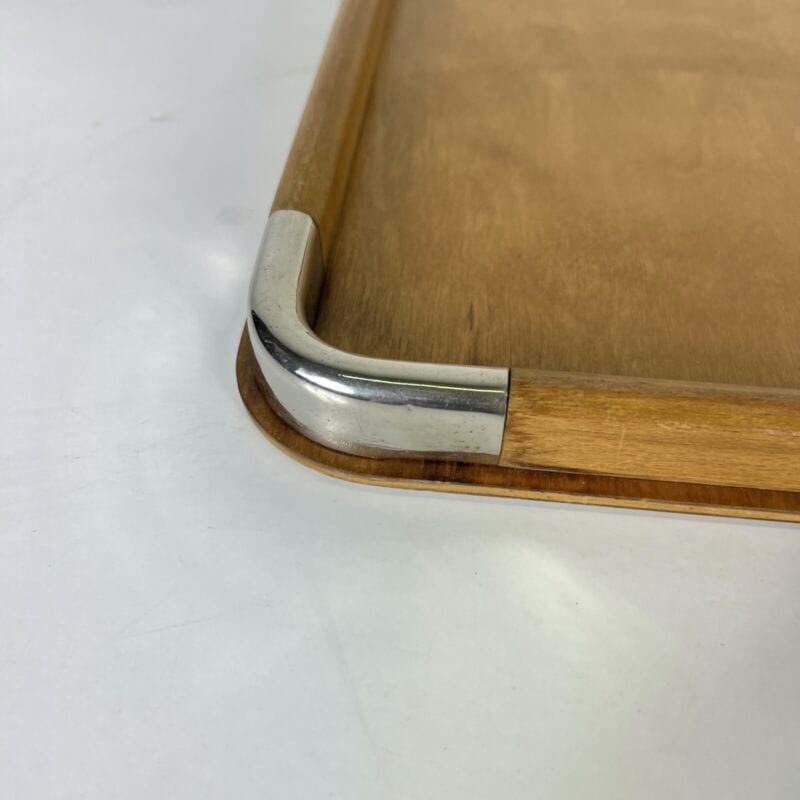 Antico vassoio in legno Art Deco vintage anni '40 vassoi da portata con manici Complementi d'arredo