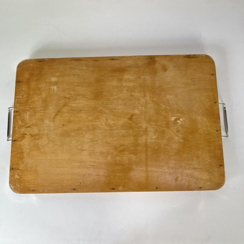Antico vassoio in legno Art Deco vintage anni '40 vassoi da portata con manici Complementi d'arredo