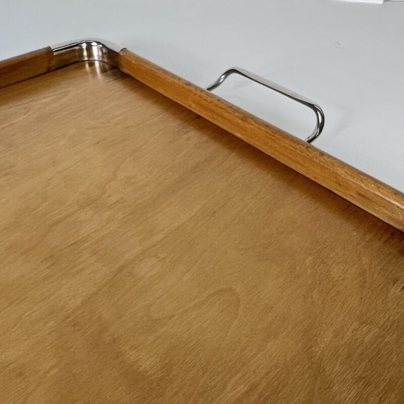 Antico vassoio in legno Art Deco vintage anni '40 vassoi da portata con manici Complementi d'arredo