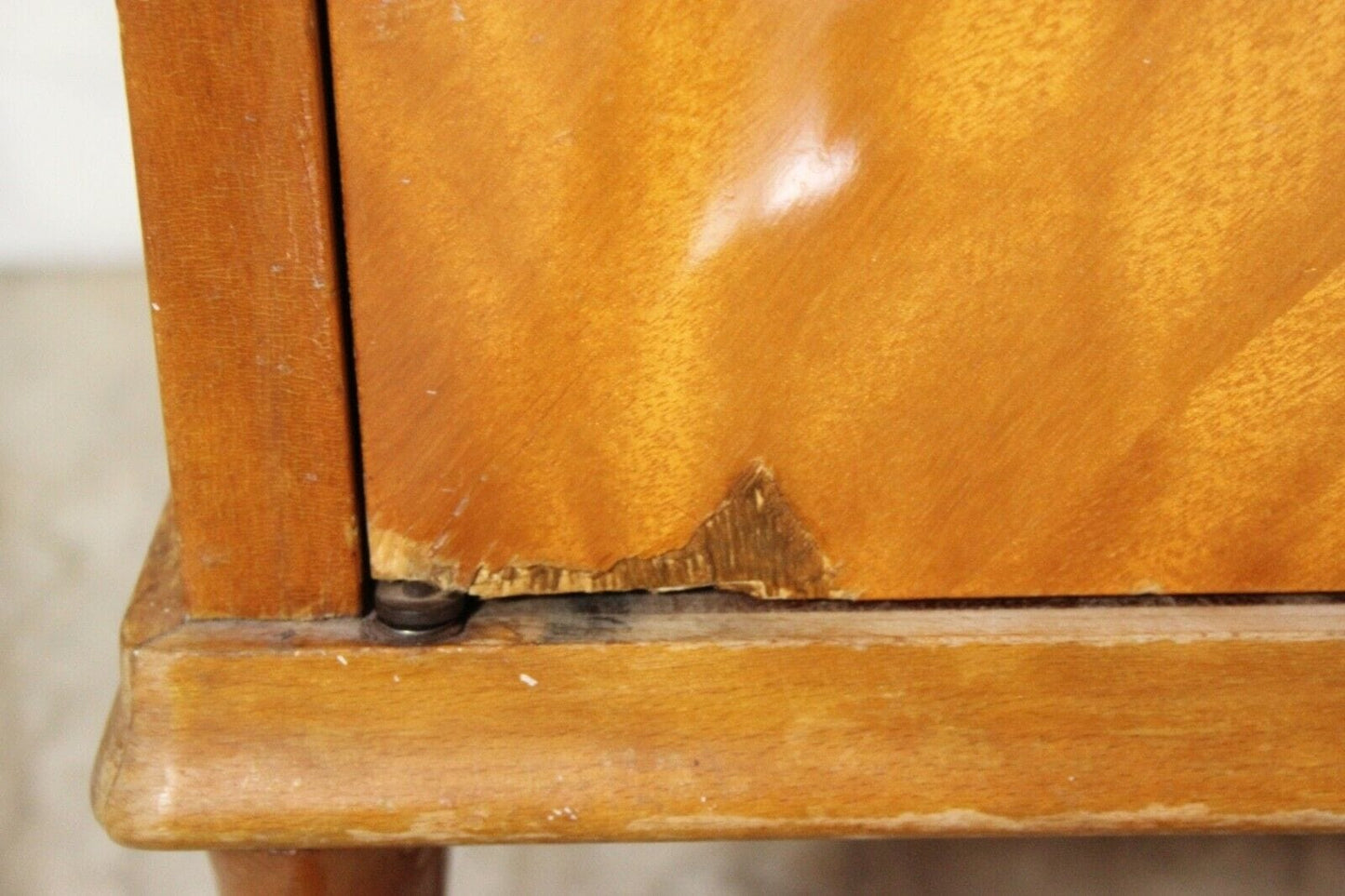 Armadio guardaroba mobile deco anni 50 antico a 3 ante in legno di acero retrò Arredamento