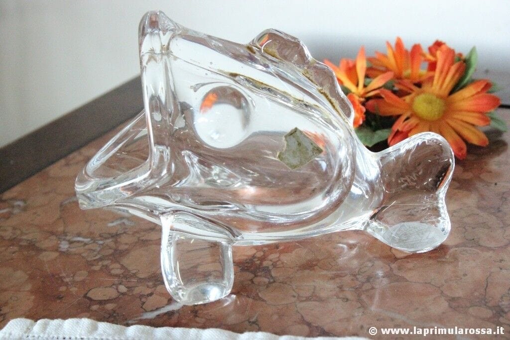 Balena in cristallo ART VANNES Vintage Mede in France Pesce anni '70 Posacenere Vetri e Cristalli