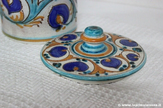 BARATTOLO D'EPOCA IN CERAMICA H 18 VINTAGE ITALIAN SANTI POTTERY VASE WITH LID Ceramiche e Porcellane