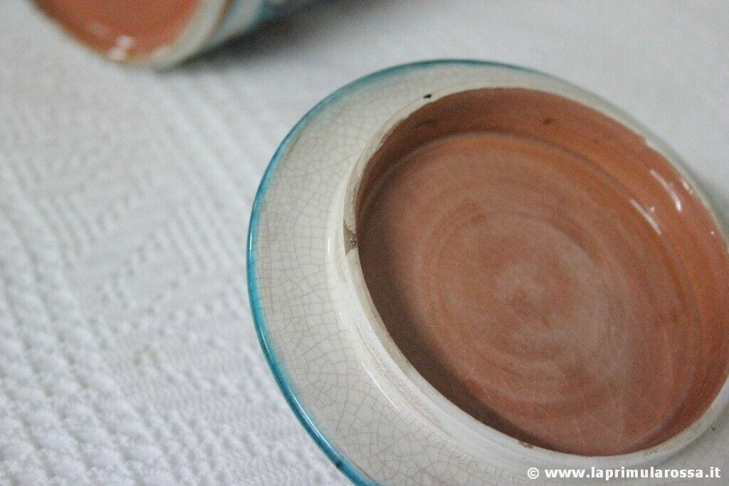 BARATTOLO D'EPOCA IN CERAMICA H 18 VINTAGE ITALIAN SANTI POTTERY VASE WITH LID Ceramiche e Porcellane