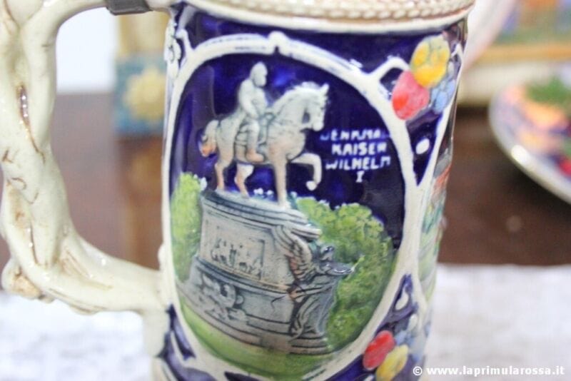 Boccale da birra in ceramica tedesco vintage carillon con coperchio bicchiere Birra & dintorni