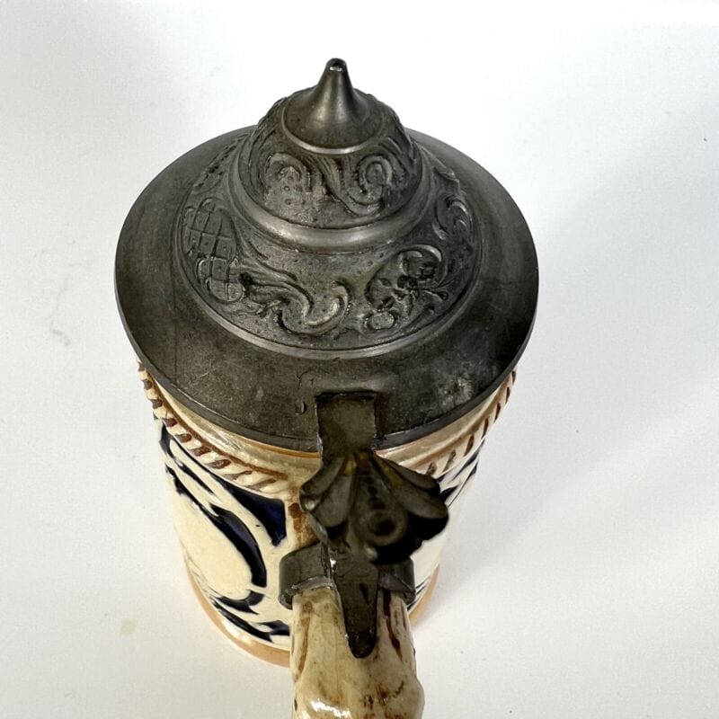 Boccale da birra in ceramica tedesco vintage con bicchiere portapenne coperchio Birra & dintorni