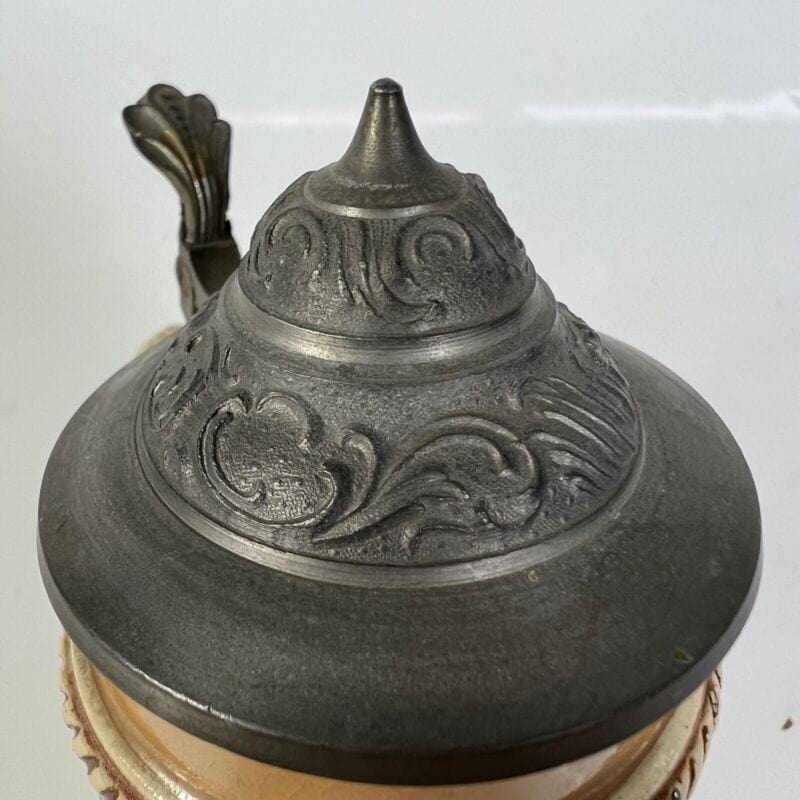 Boccale da birra in ceramica tedesco vintage con bicchiere portapenne coperchio Birra & dintorni