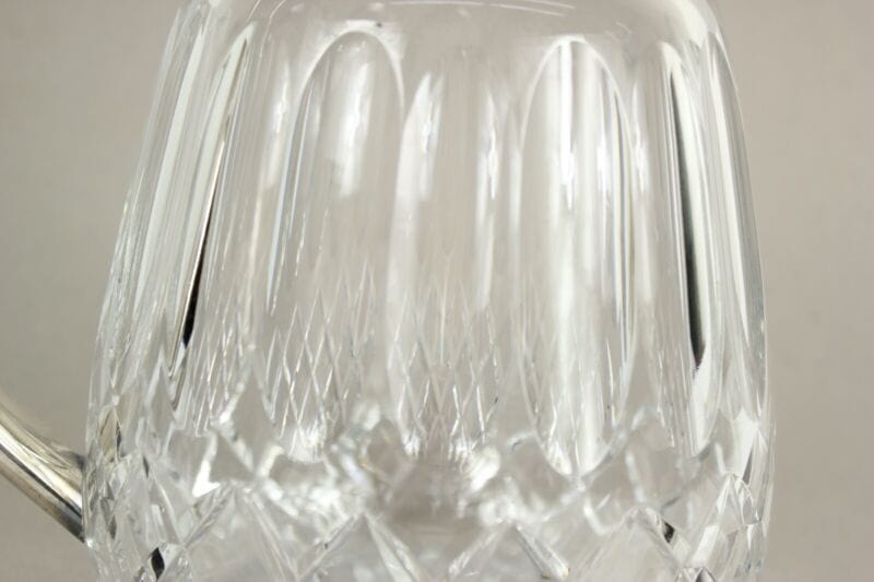 Brocca caraffa antica in cristallo argento silver plated decanter porta ghiaccio Ceramiche e Porcellane