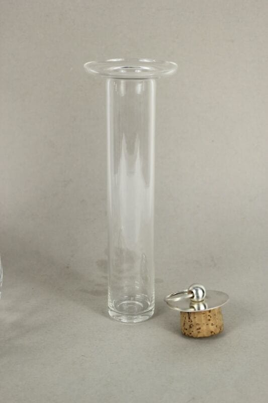 Brocca caraffa antica in cristallo argento silver plated decanter porta ghiaccio Ceramiche e Porcellane