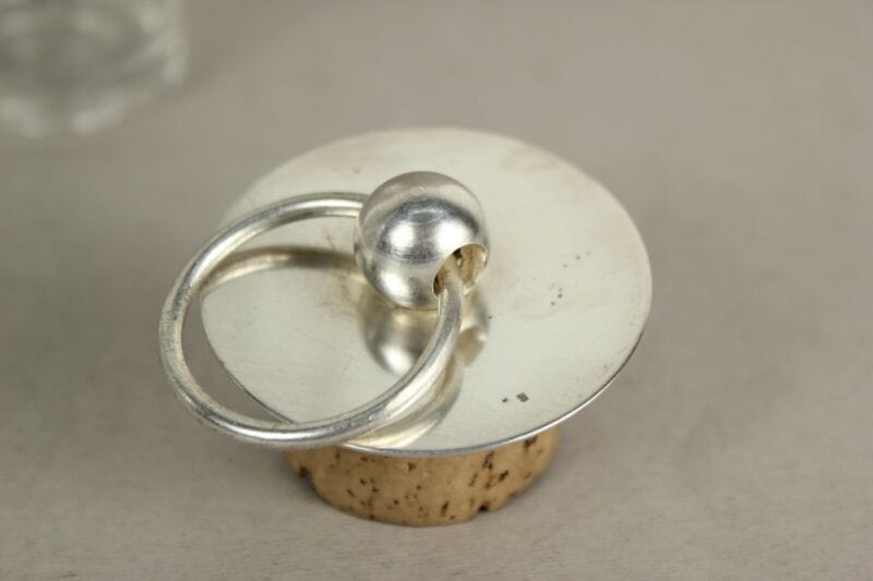Brocca caraffa antica in cristallo argento silver plated decanter porta ghiaccio Ceramiche e Porcellane