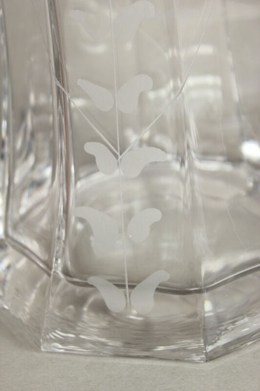 Brocca caraffa antica in cristallo e argento decanter per vino con portaghiaccio Ceramiche e Porcellane