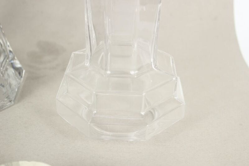 Brocca caraffa antica in cristallo e argento decanter per vino con portaghiaccio Ceramiche e Porcellane