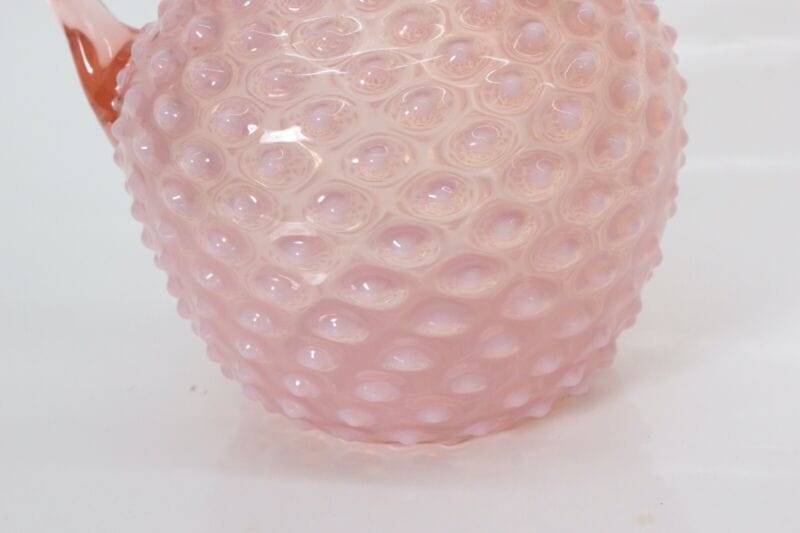 Brocca caraffa antica in di vetro soffiato rosa liberty vaso lavorato vintage Ceramiche e Porcellane