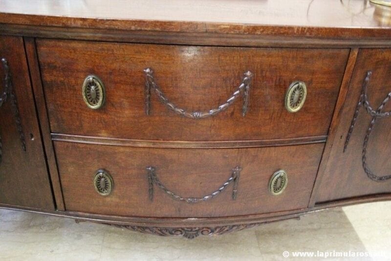 BUFFET ANTICO IN MOGANO SERVANTE INGLESE VITTORIANA SIDEBOARD CON CASSETTI Arredamento