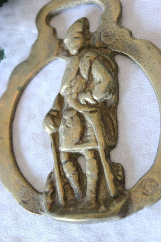 CACCIATORE VECCHIO FINIMENTO IN OTTONE PER CAVALLI /OLD HORSE BRASS Ottone