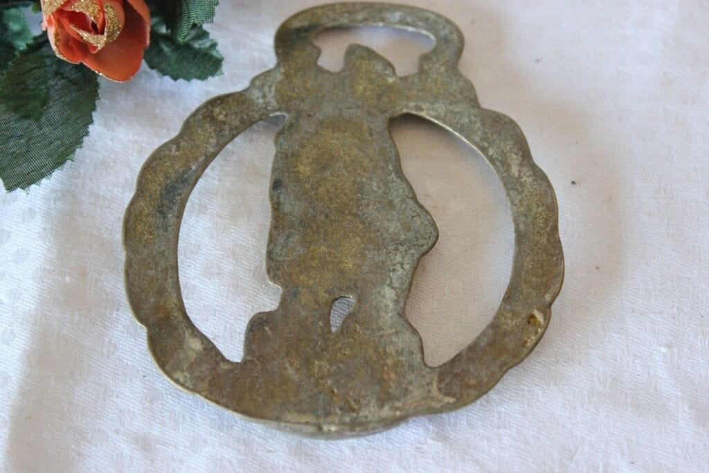 CACCIATORE VECCHIO FINIMENTO IN OTTONE PER CAVALLI /OLD HORSE BRASS Ottone
