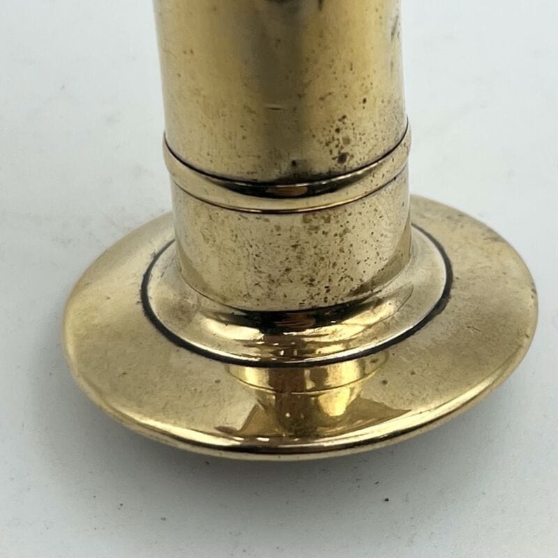 Candeliere antico in ottone lucido candelabro bugia 900 Porta candela inglese Ottone