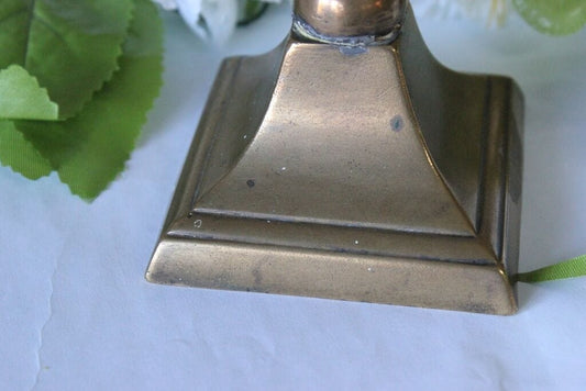 CANDELIERE D'EPOCA IN OTTONE H cm 24 CANDELABRO VINTAGE BRASS CANDLESTICK Ottone