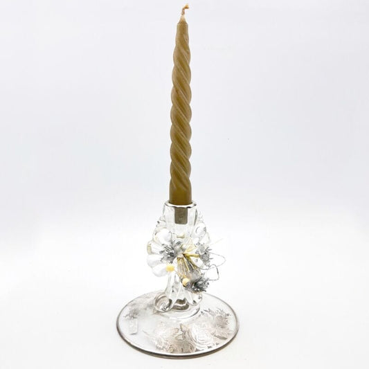 Candeliere in vetro e argento stile Prelude porta candela candelabro candele Vetri e Cristalli