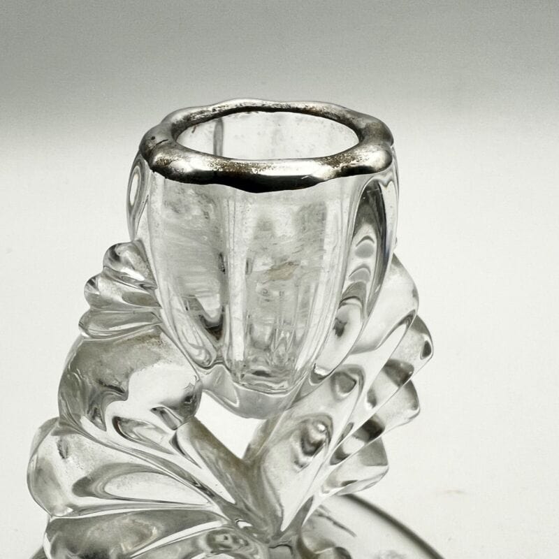 Candeliere in vetro e argento stile Prelude porta candela candelabro candele Vetri e Cristalli