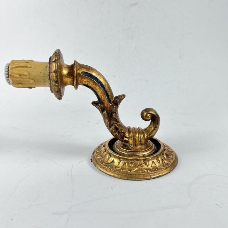Candeliere stile antico Applique vintage in legno dorato oro lampada da parete Lampade Appliques