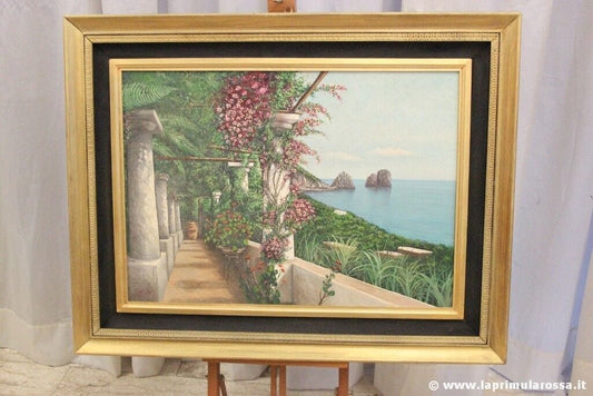 CAPRI QUADRO DIPINTO AD OLIO EPOCA 900 cm90X70 VINTAGE ITALIAN OIL PAINTING Stampe e Incisioni
