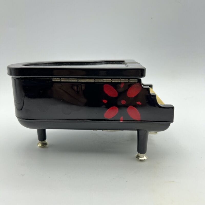 Carillon vintage antico nero pianoforte a coda musica melodia MEMORY music box Carillon