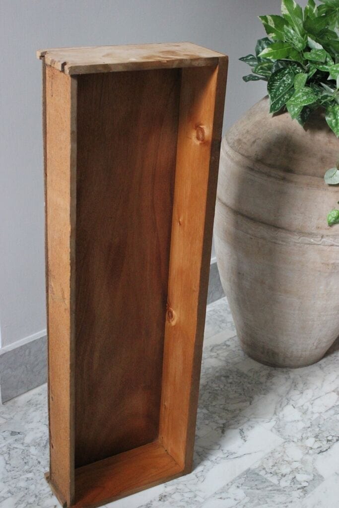 CASSETTO ANTICO IN LEGNO L. CM 96 / TECA D'EPOCA / MENSOLA / SCATOLA Scatole in legno