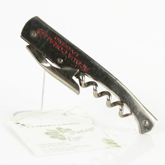 Cavatappi apribottiglie apriscatole vintage da collezione acqua corallo cromato Cavatappi