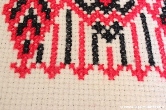 CENTRO VINTAGE CON RICAMO PUNTO CROCE cm 91x47 STRISCIA VINTAGE CROSS STITCH Corredo Pizzi e Tessuti