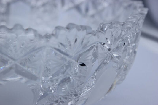 Centrotavola in cristallo Boemia molato vintage vetro intagliato fruttiera Vetri e Cristalli