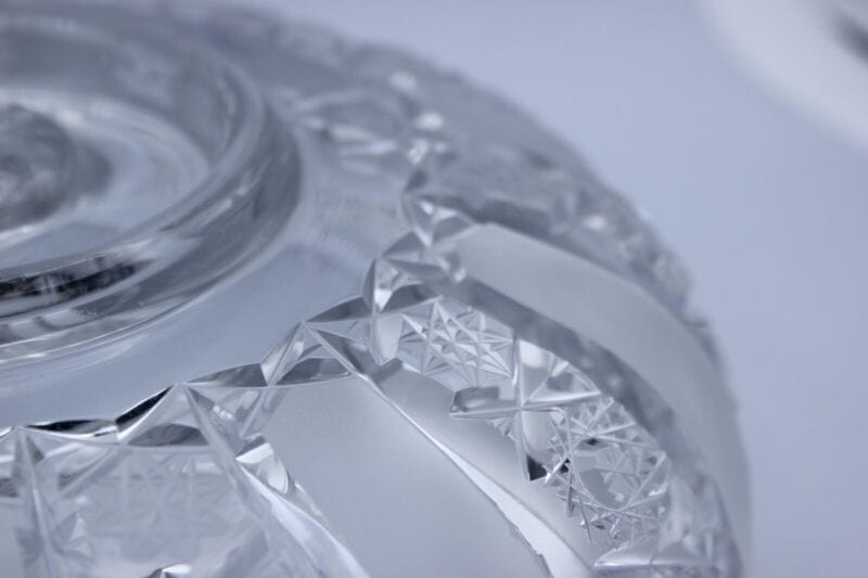 Centrotavola in cristallo Boemia molato vintage vetro intagliato fruttiera Vetri e Cristalli