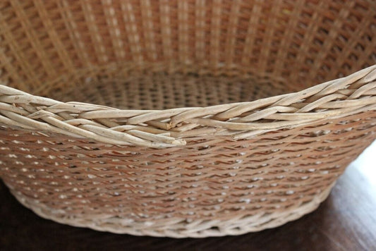 CESTO VINTAGE IN VIMINI / PANIERE D'EPOCA CON MANICI PORTA BUCATO LAUNDRY BASKET Vintage
