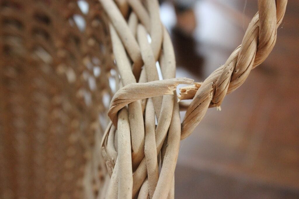 CESTO VINTAGE IN VIMINI / PANIERE D'EPOCA CON MANICI PORTA BUCATO LAUNDRY BASKET Vintage