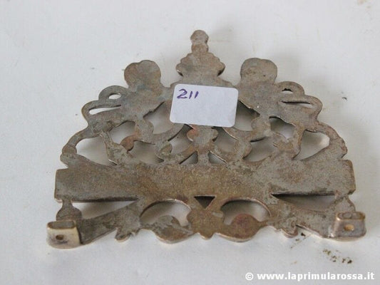 CIMASA D'EPOCA IN OTTONE FREGIO LEONI VINTAGE BRASS LIONS TOP SIDE ORNAMENT Restauro