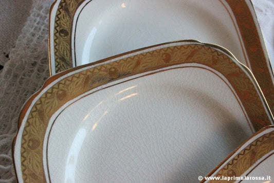CINQUE PIATTINI DOLCE D'EPOCA IN CERAMICA FIVE OLD BURGERSS & LEIGH SIDE PLATES Ceramiche e Porcellane