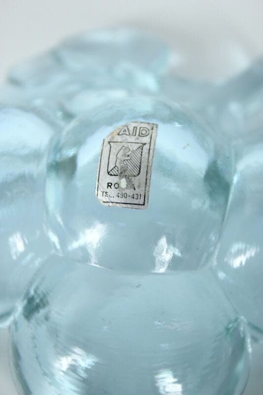 Ciotola in vetro vintage a forma di grappolo d'uva posacenere cristallo celeste Vetri e Cristalli