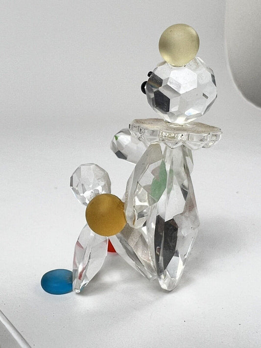CLOWN VINTAGE IN CRISTALLO H cm 6 / VINTAGE SWAROVSKI STYLE CLOWN FIGURINE Vetri e Cristalli