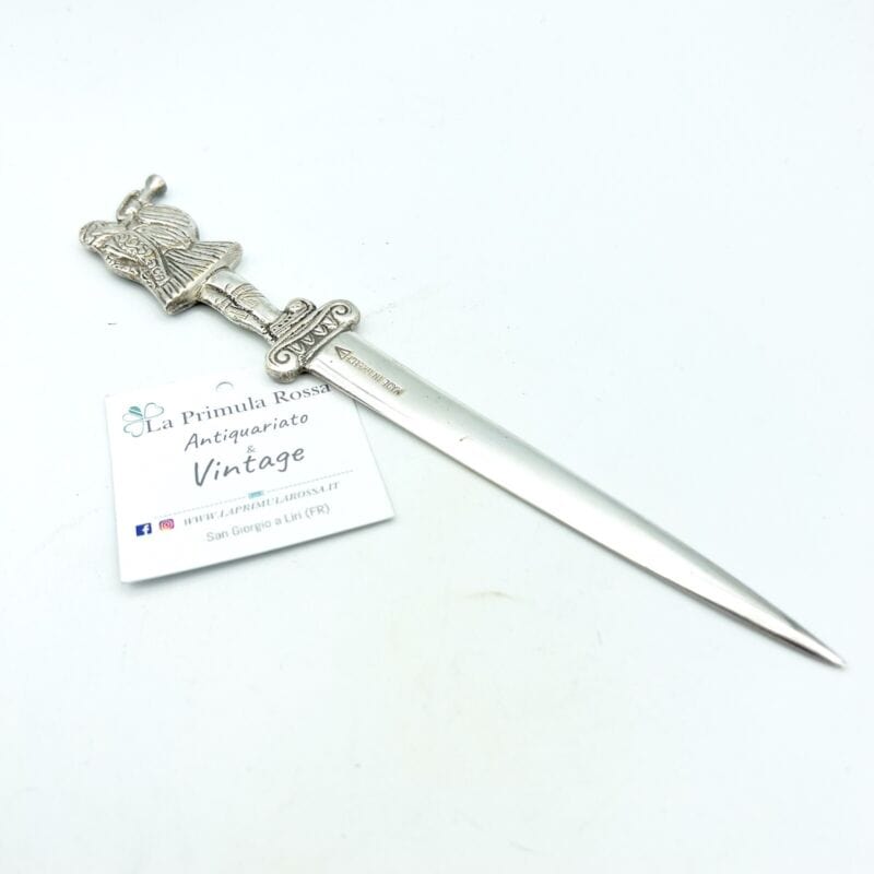 Coltello tagliacarte coltellino antico vintage da collezione ufficio scrivania Sheffield & Argento