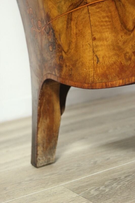 Comò cassettone antico in stile Luigi XV bombato intarsiato mobile in legno Arredamento