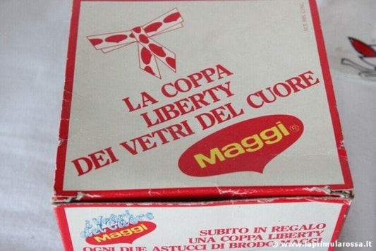 COPPETTA IN VETRO VINTAGE I VETRI DEL CUORE BRODO MAGGI ITALIAN ADVERTISING BOWL Vintage