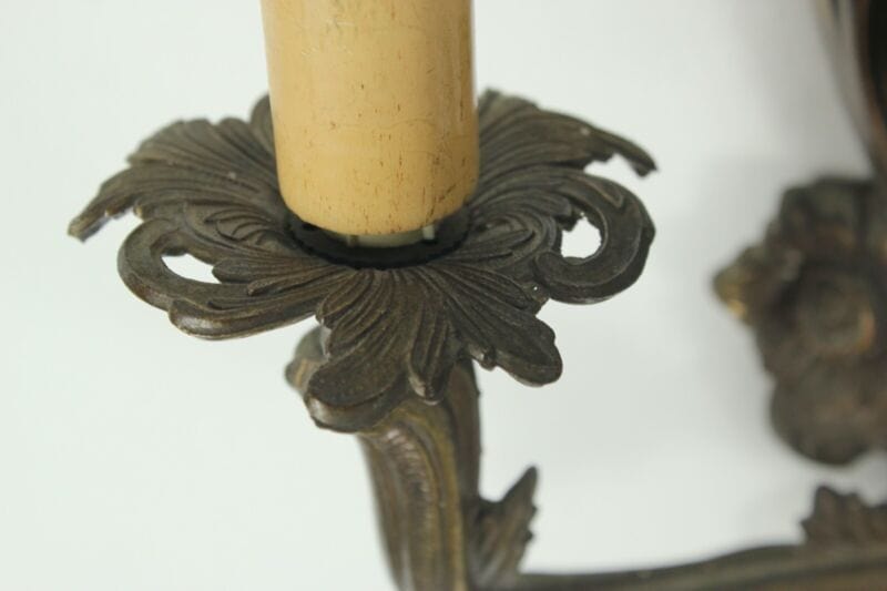 Coppia Applique dorato foglie da a 3 bracci luci Lampada da parete stile antico Lampade Appliques