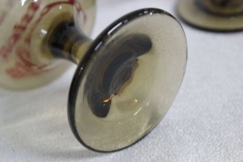 COPPIA BICCHIERI VINTAGE  IN VETRO FUME PAIR VINTAGE PASSION POTION WINE GLASSES Vintage