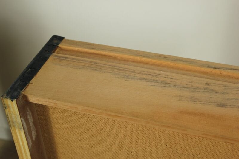 Coppia cassetti antichi in legno mensola d'epoca teca vintage anni 50 scatola Complementi d'arredo