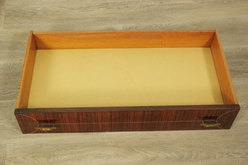 Coppia cassetti antichi in legno mensola d'epoca teca vintage anni 50 scatola Complementi d'arredo