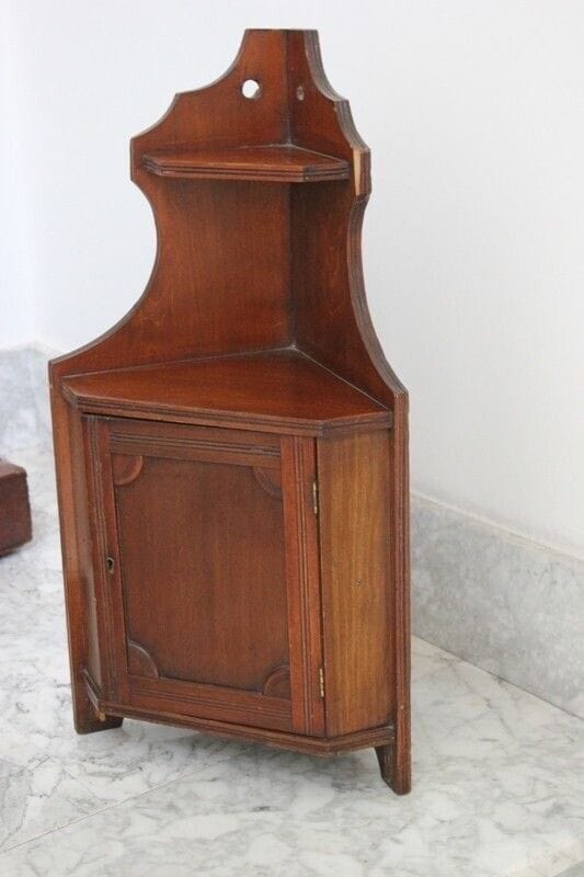 COPPIA DI ANGOLIERE ANTICHE IN LEGNO A SOSPENSIONE MENSOLA ANGOLARE DA PARETE Complementi d'arredo