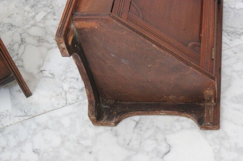 COPPIA DI ANGOLIERE ANTICHE IN LEGNO A SOSPENSIONE MENSOLA ANGOLARE DA PARETE Complementi d'arredo