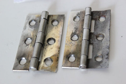 COPPIA DI CERNIERE ANTICHE PER SPORTELLO DI MOBILE CERNIERA D'EPOCA FERRAMENTA Restauro