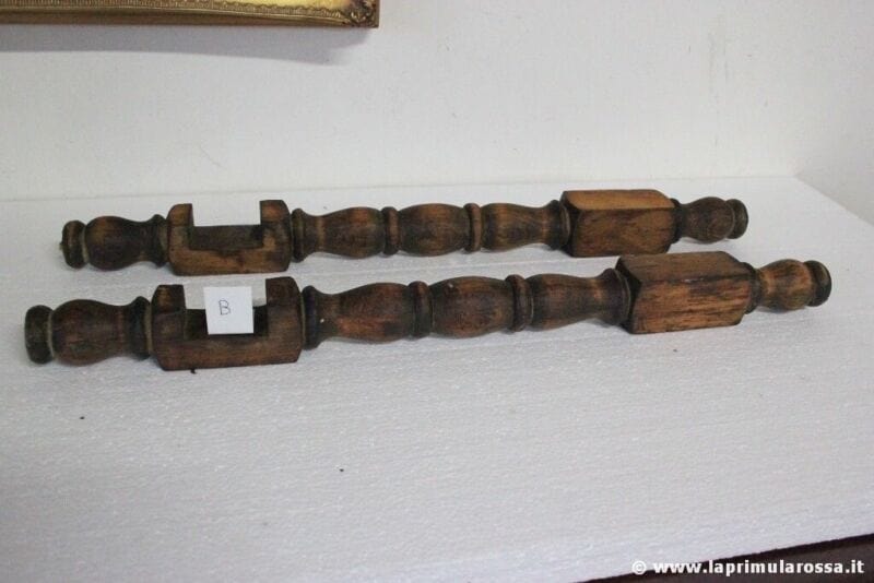COPPIA DI COLONNE D'EPOCA IN LEGNO / GAMBE TAVOLO H cm 60 - VINTAGE WODEEN LEGS Restauro
