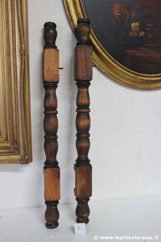 COPPIA DI COLONNE D'EPOCA IN LEGNO / GAMBE TAVOLO H cm 60 - VINTAGE WODEEN LEGS Restauro