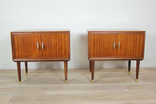 Coppia di comodini antichi in legno comodino Vintage anni '50 60 modernariato Arredamento